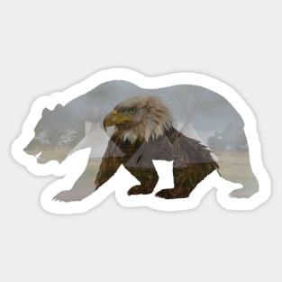 The Grizzly, Eagle and Lodges Sticker